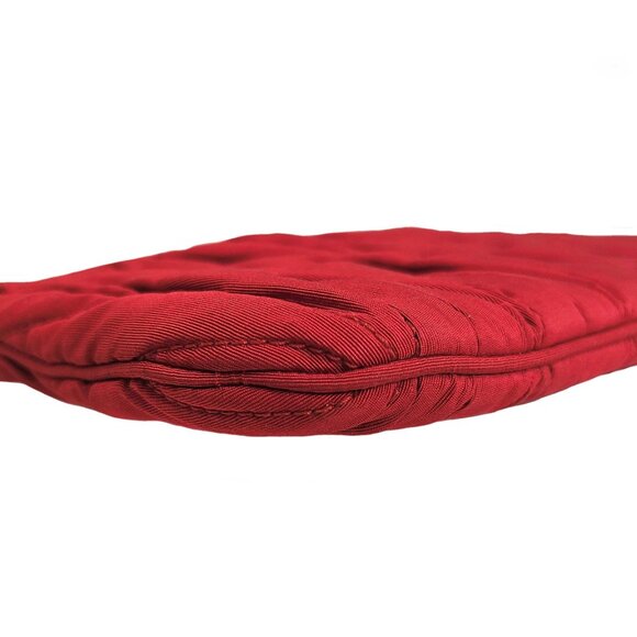 MIU MIU RED FABRIC MATELASSE WRISTLET CLUTCH - Picture 8 of 14